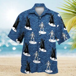 Star Wars Storm Trooper Darth Vader Surfing - Hawaiian Shirt