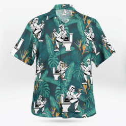 Stormtrooper Toilet Tropical Leaves Hawaiian Shirt - Dream Art Europa