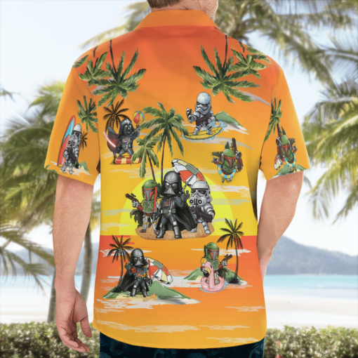 Vader Boba Fett Trooper Summer Time Hawaiian Shirt - Sunset Yellow