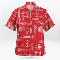 Space Ships Star Wars Red - Hawaiian Shirt - Dream Art Europa