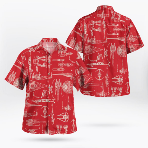 Space Ships Star Wars Red - Hawaiian Shirt