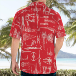 Space Ships Star Wars Red - Hawaiian Shirt - Dream Art Europa