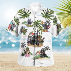 Vader Boba Fett Trooper Summer Time Hawaiian Shirt - White