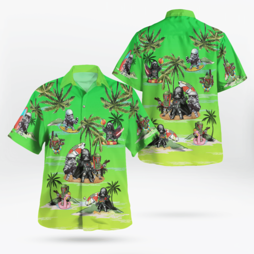 Vader Boba Fett Trooper Summer Time Hawaiian Shirt - Green