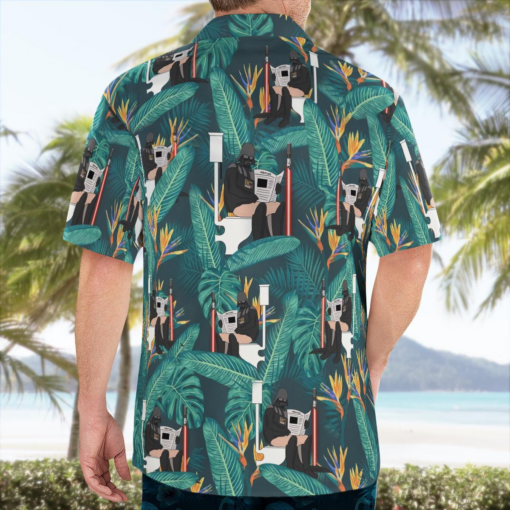 Darth Vader Toilet Tropical Leaves Hawaiian Shirt