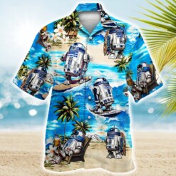 R2D2 Star Wars Surfing - Hawaiian Shirt