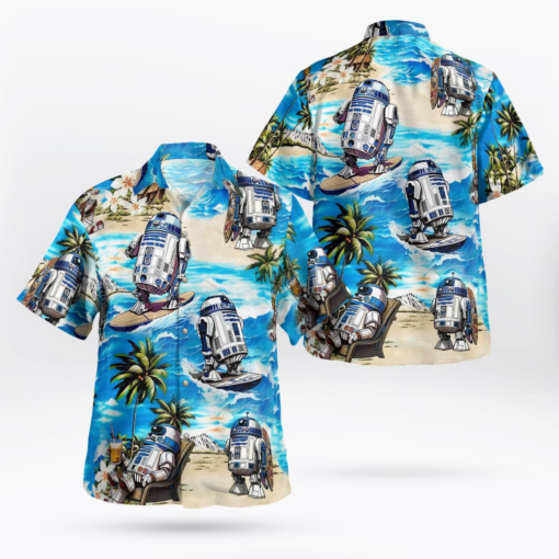 R2D2 Star Wars Surfing - Hawaiian Shirt