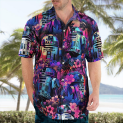 R2D2 Star Wars Synthwave - Hawaiian Shirt - Dream Art Europa