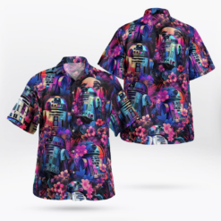 R2D2 Star Wars Synthwave - Hawaiian Shirt - Dream Art Europa