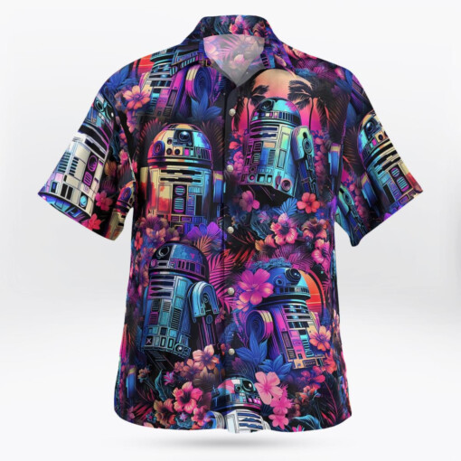 R2D2 Star Wars Synthwave - Hawaiian Shirt