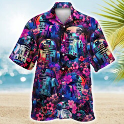 R2D2 Star Wars Synthwave - Hawaiian Shirt