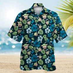 Star Wars The Mandalorian Grogu Baby Yoda Leaves- Hawaiian Shirt