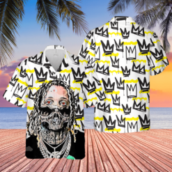 Lil Durk Hip hop Rapper Crown Pattern Hawaiian Shirt - Dream Art Europa