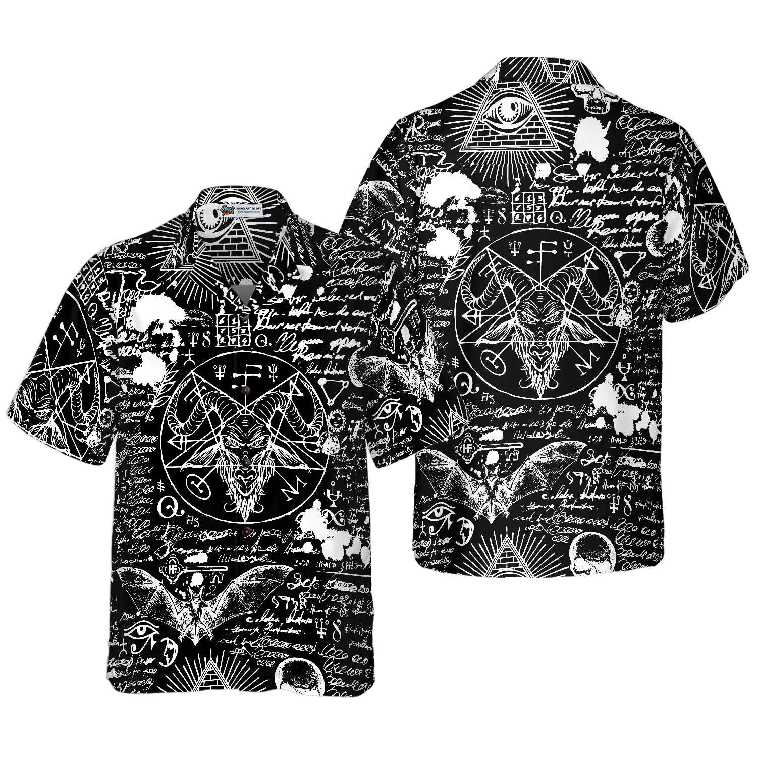 Seamless Occultism Satanic Goth Hawaiian Shirt Aloha Shirt For Men and Women