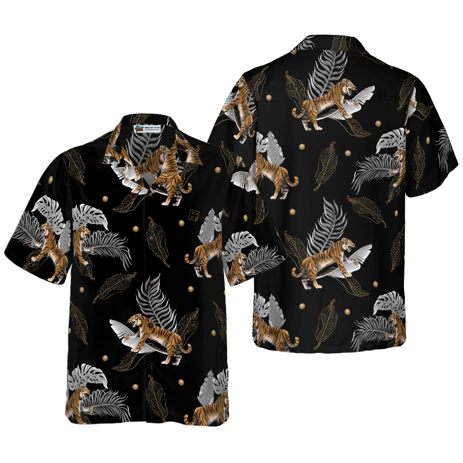 Tiger With Palm Leaves Shirt Hawaiian Shirt Aloha Shirt For Men and Women