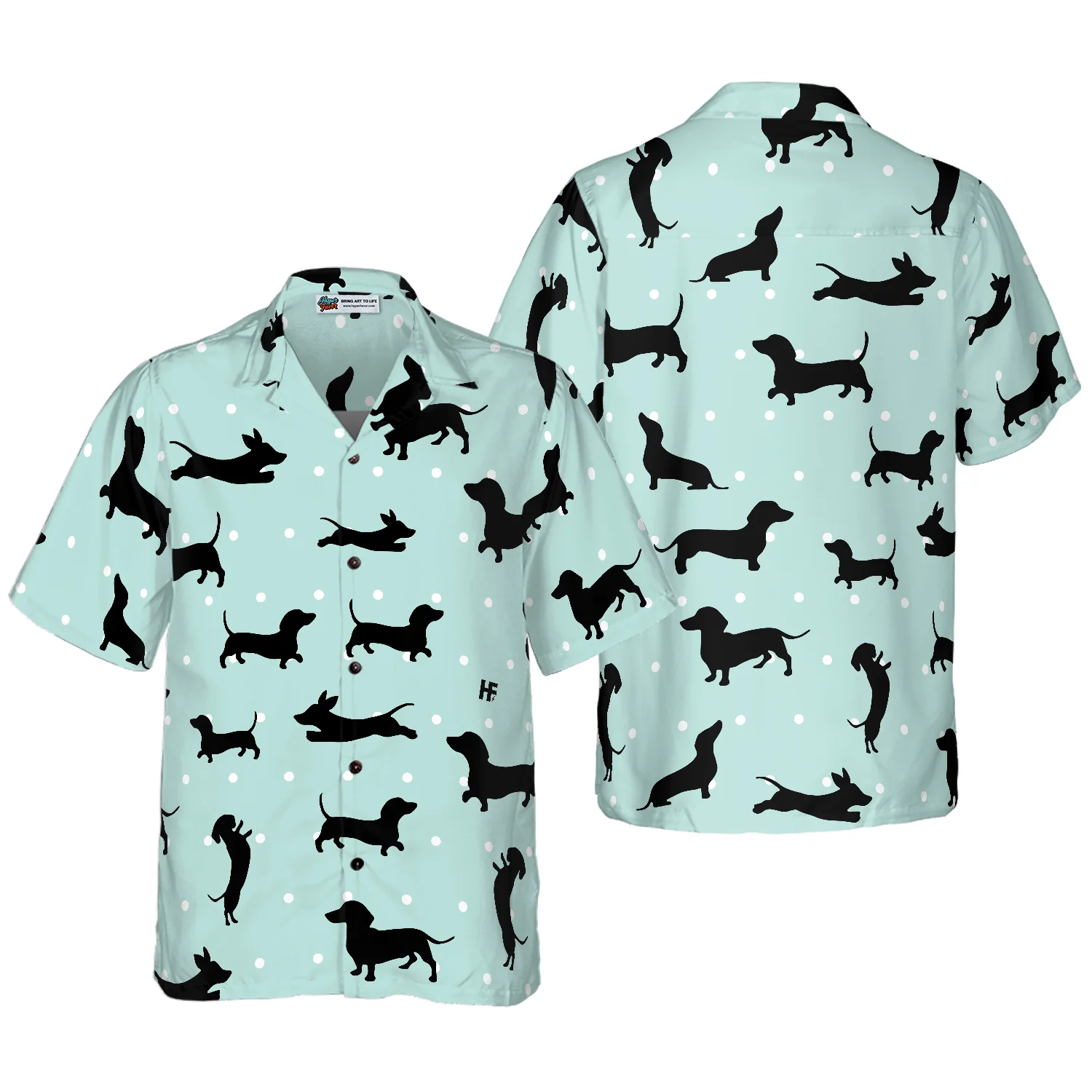 Small Dachshund Pattern Hawaiian Shirt Aloha Shirt For Men and Women