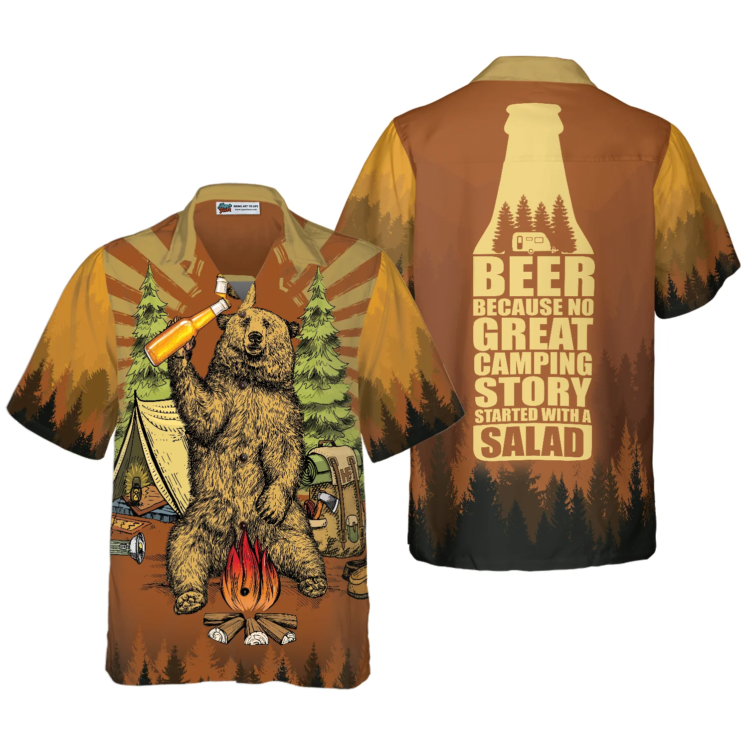 Beer Because No Great Campers Story With A Salad Hawaiian Shirt Aloha Shirt For Men and Women