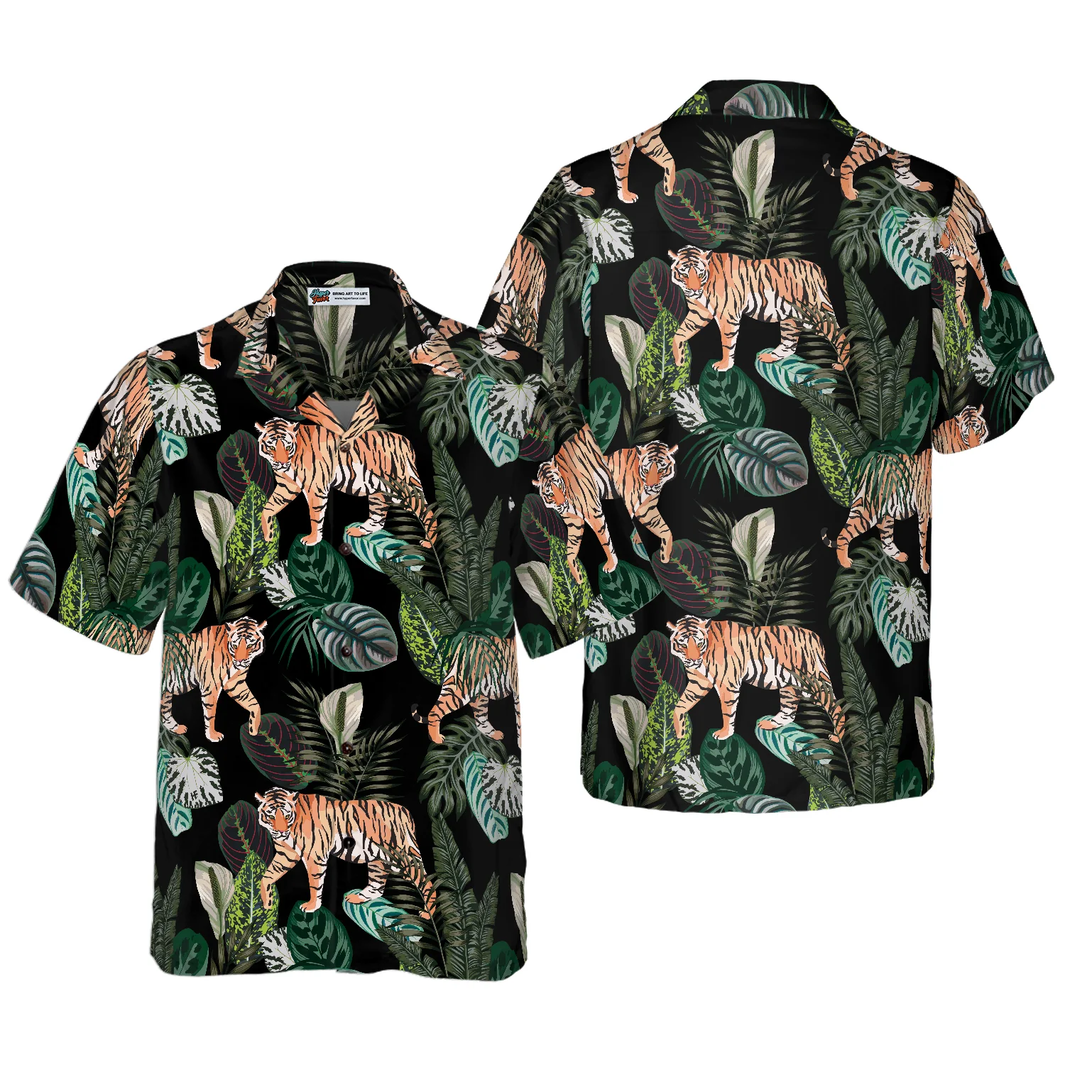 Dark Jungle Exotic Tiger Shirt Hawaiian Shirt Aloha Shirt For Men and Women