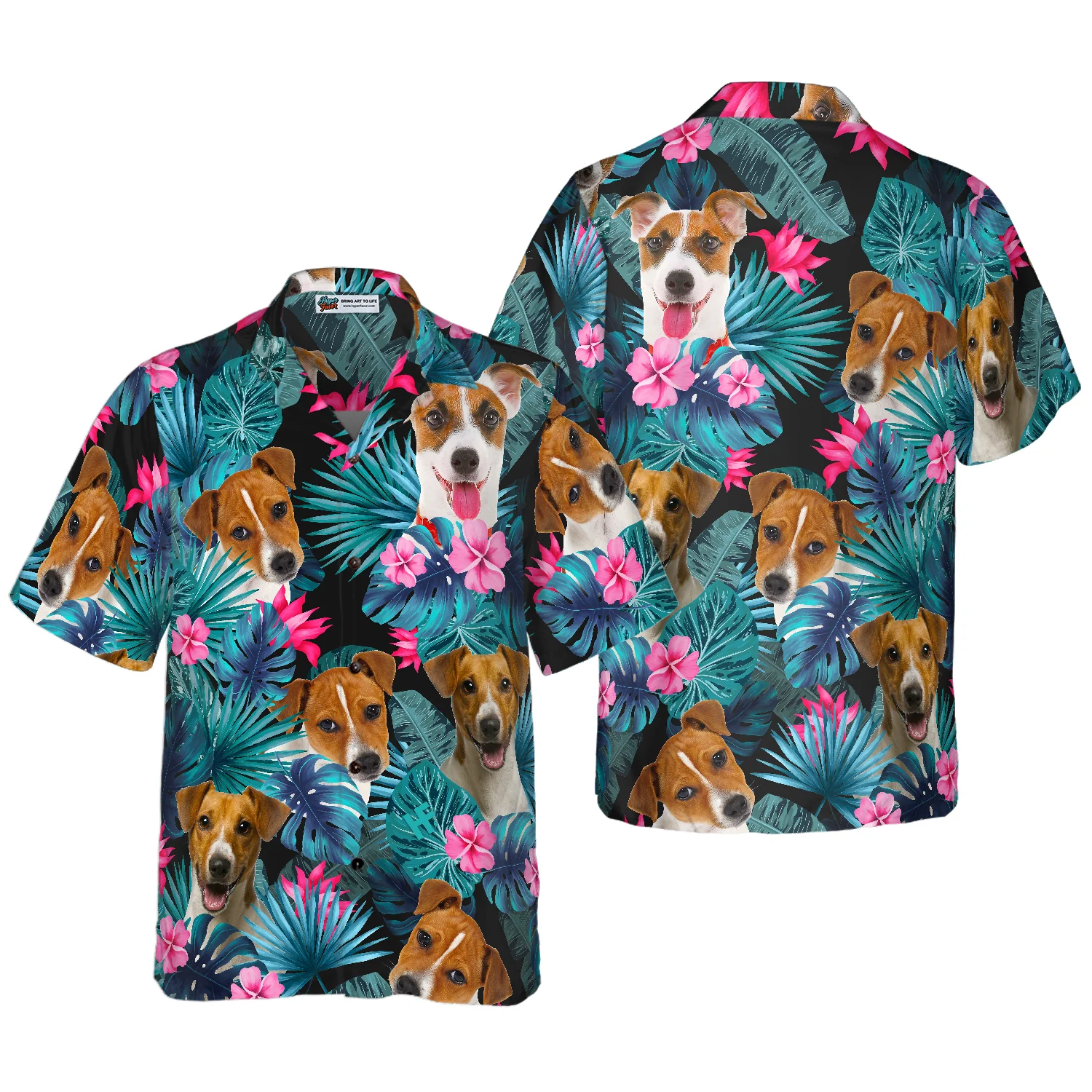 Tropical Jack Russell Terrier Hawaiian Shirt Aloha Shirt For Men and Women
