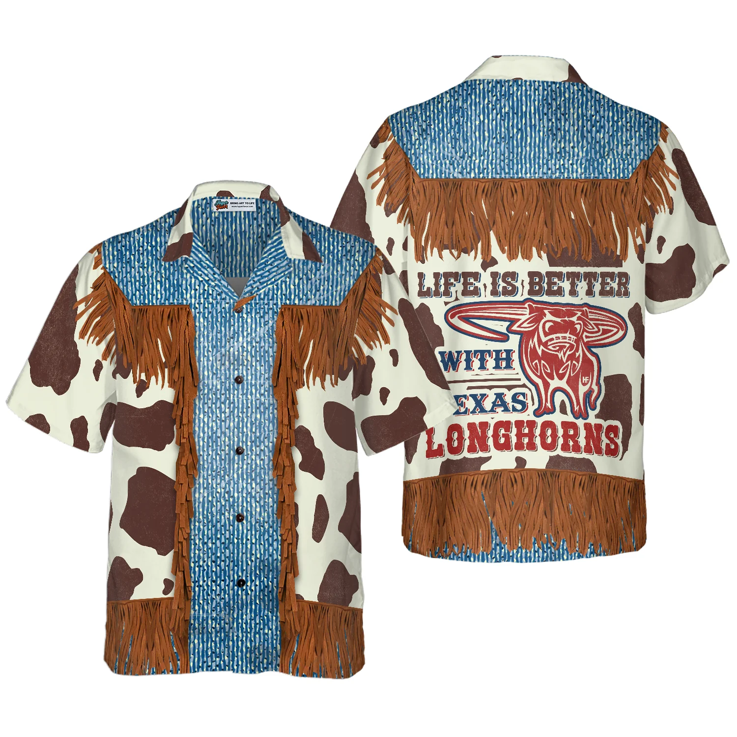 Cowboy Dairy Vintage Western Texas Hawaiian Shirt Life Is Better With Texas Longhorns Shirt Texas Home Shirt Aloha Shirt For Men and Women