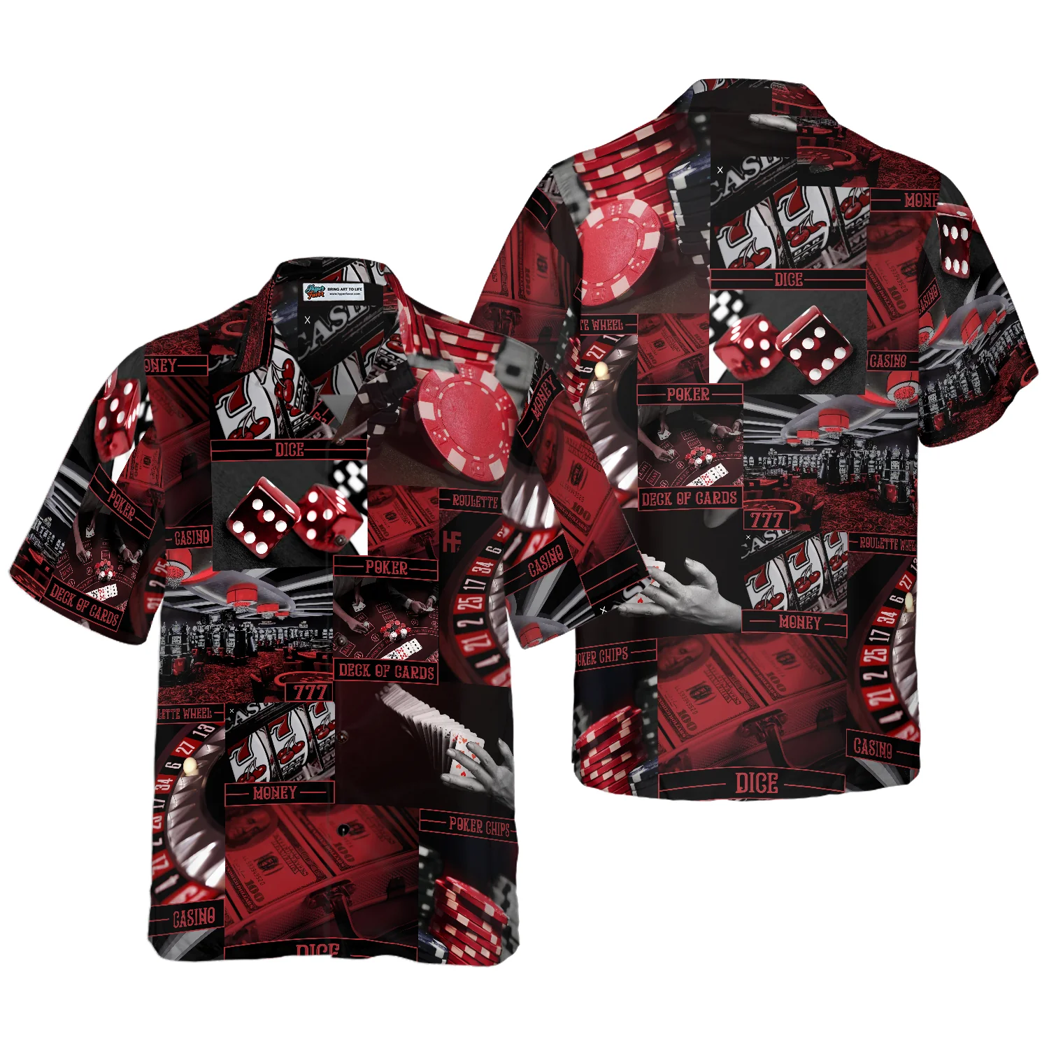 Gambling Pattern Hawaiian Shirt Aloha Shirt For Men and Women