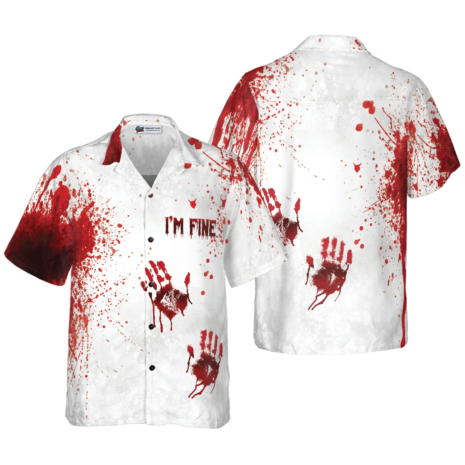 Halloween Blood Splatter Hawaiian Shirt Aloha Shirt For Men and Women