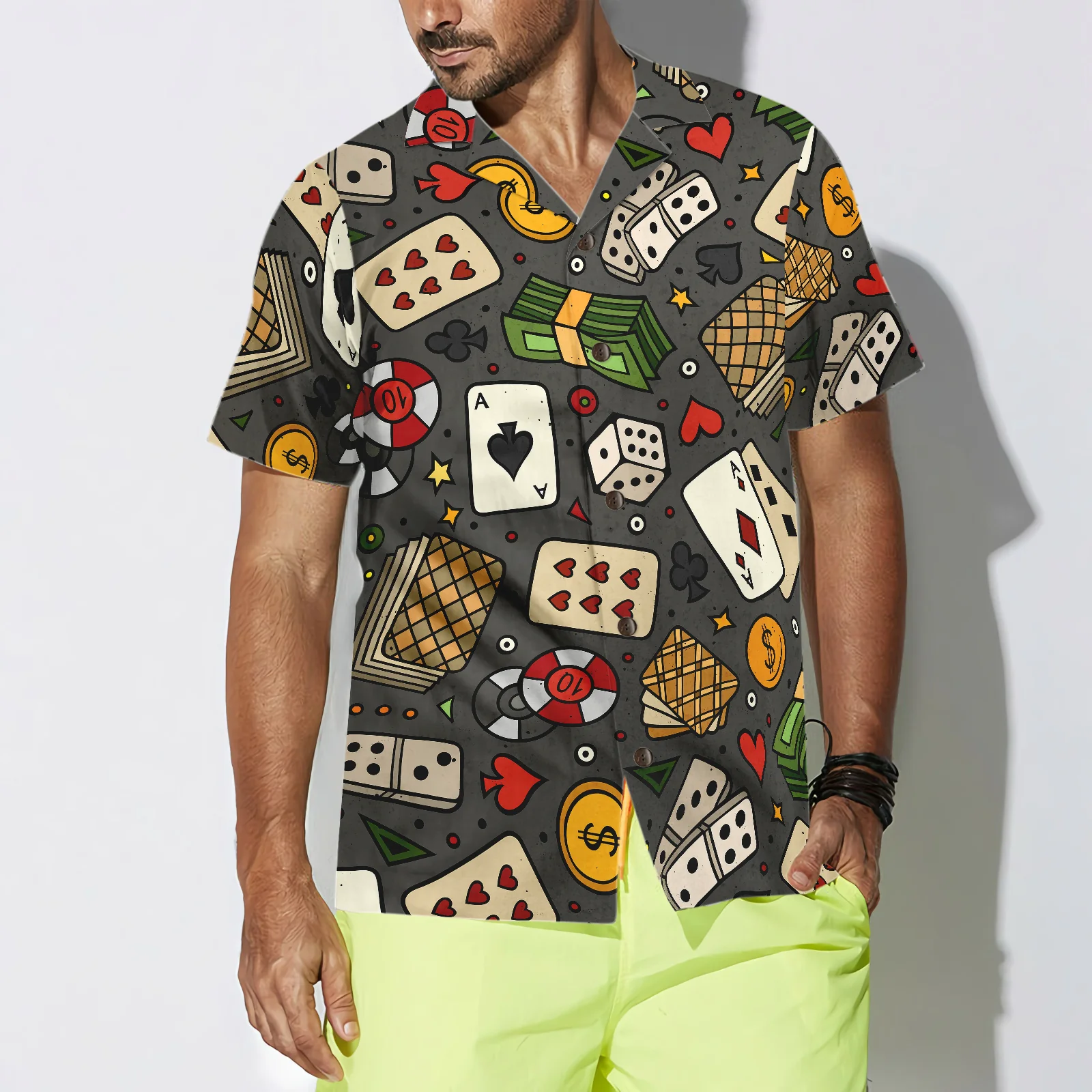 Poker Seamless Pattern 02 Hawaiian Shirt Aloha Shirt For Men and Women