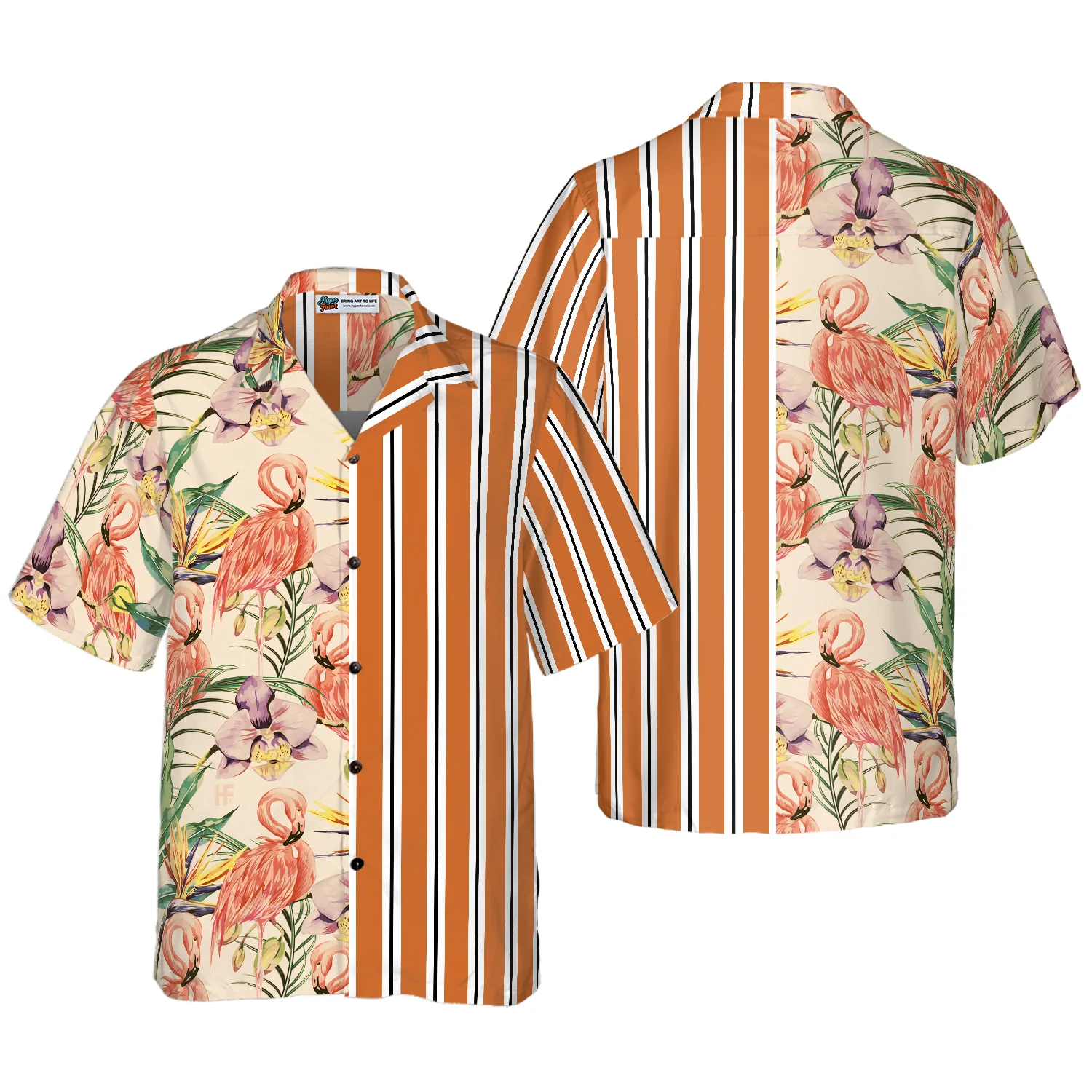Floral Flamingo Retro Vintage Hawaiian Shirt Aloha Shirt For Men and Women