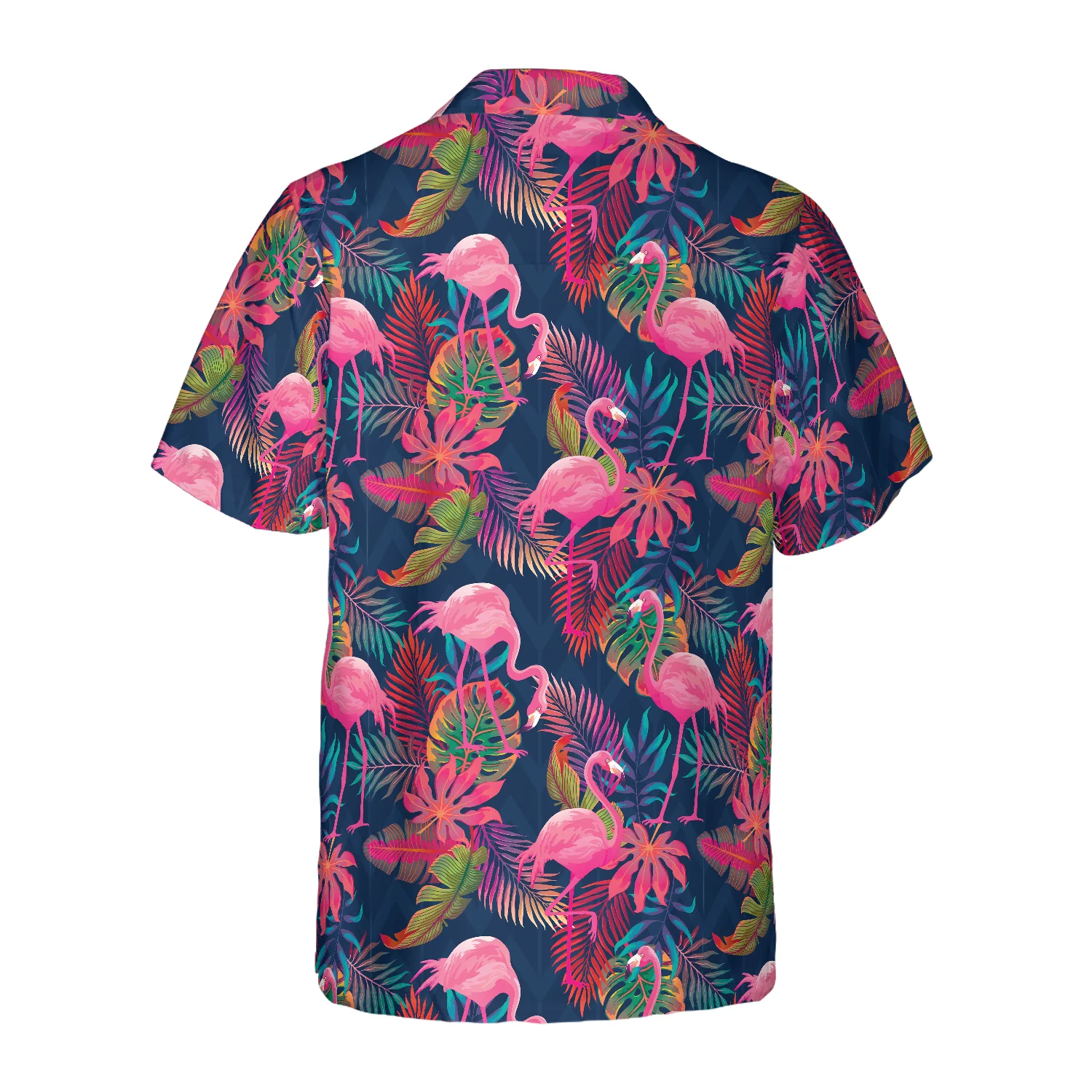 Flamingo With Palm Leaves Hawaiian Shirt Aloha Shirt For Men and Women