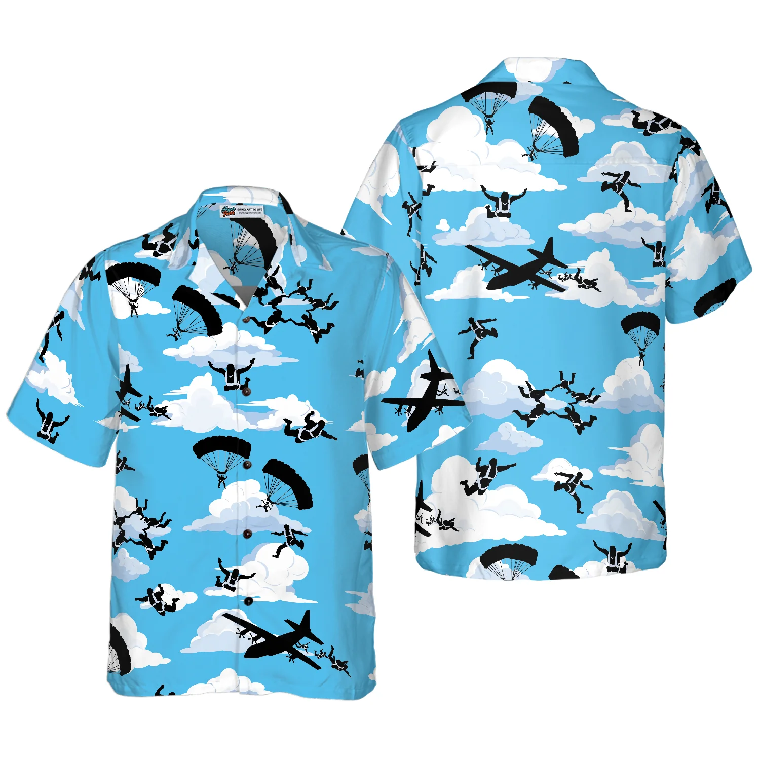 Skydiving Pattern Hawaiian Shirt Aloha Shirt For Men and Women