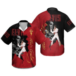 3D Elvis Presley Unisex Hawaiian Shirt Hot Summer Red 01 - Dream Art Europa