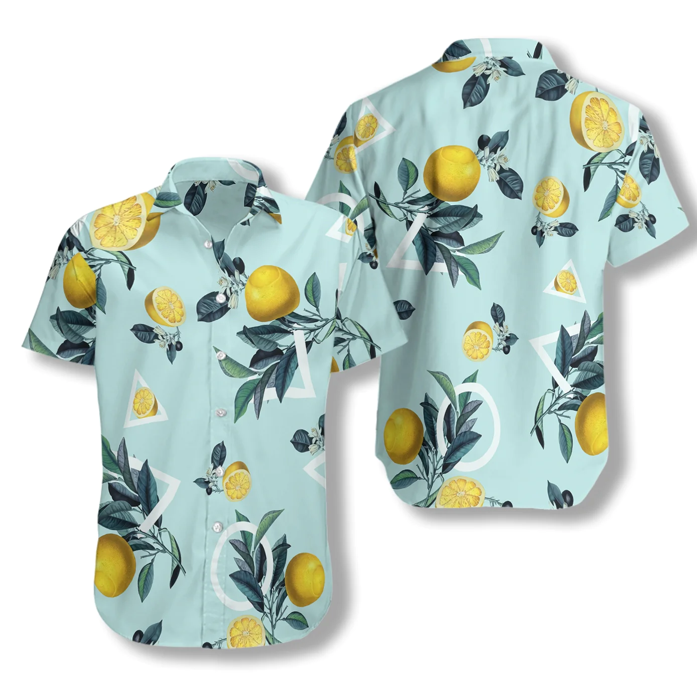 Tropical Lemon Pattern Hawaiian Shirt Aloha Shirt For Men and Women