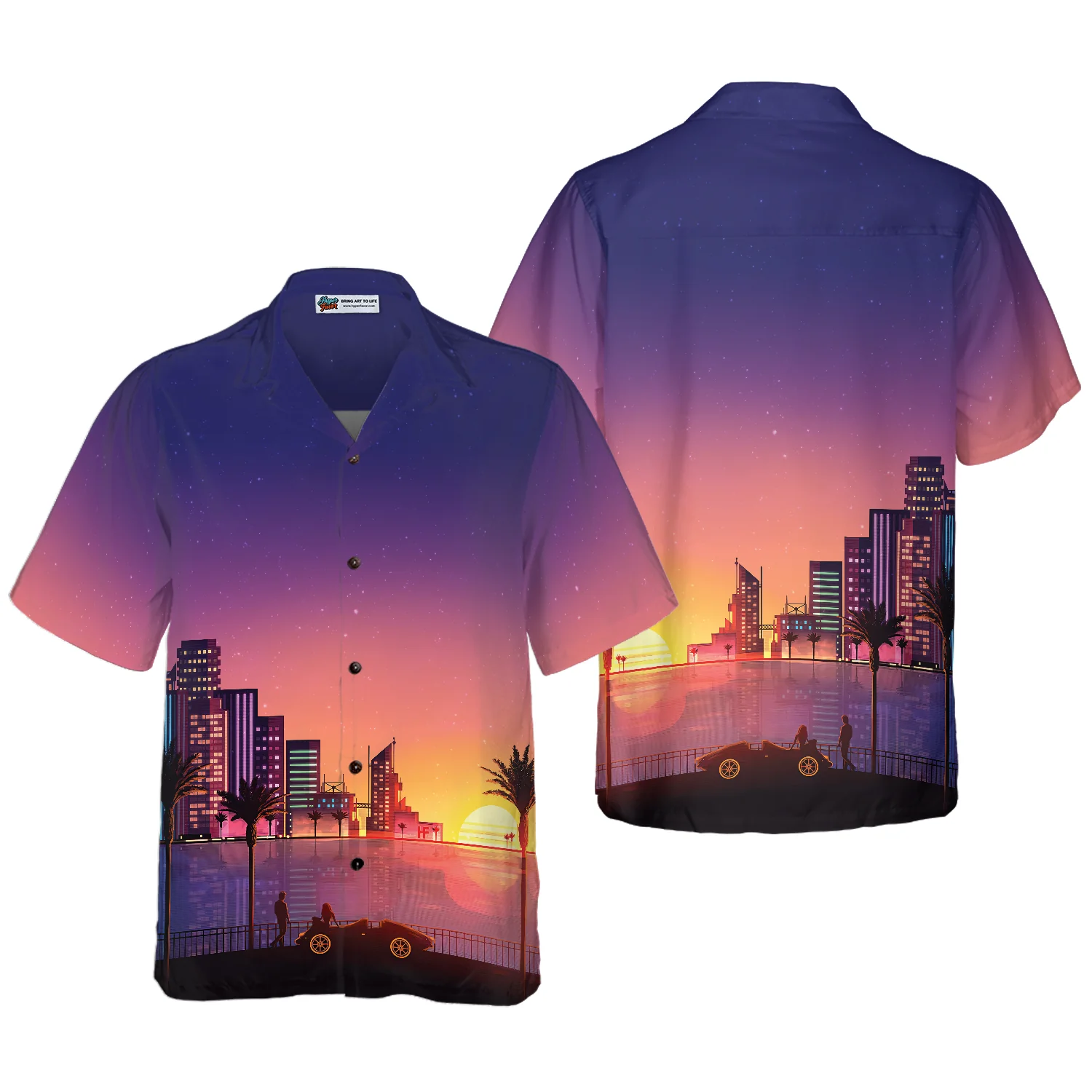 Miami Sunset Hawaiian Shirt Aloha Shirt For Men and Women
