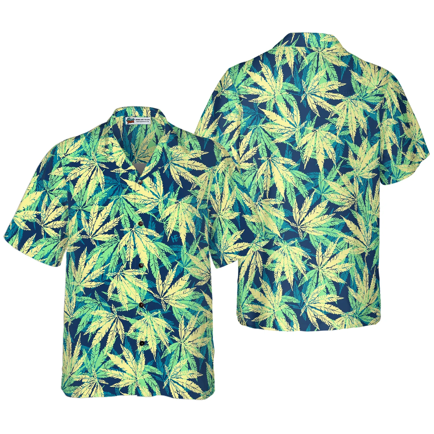 Tropical Marijuana Leaves Shirt Hawaiian Shirt Aloha Shirt For Men and Women