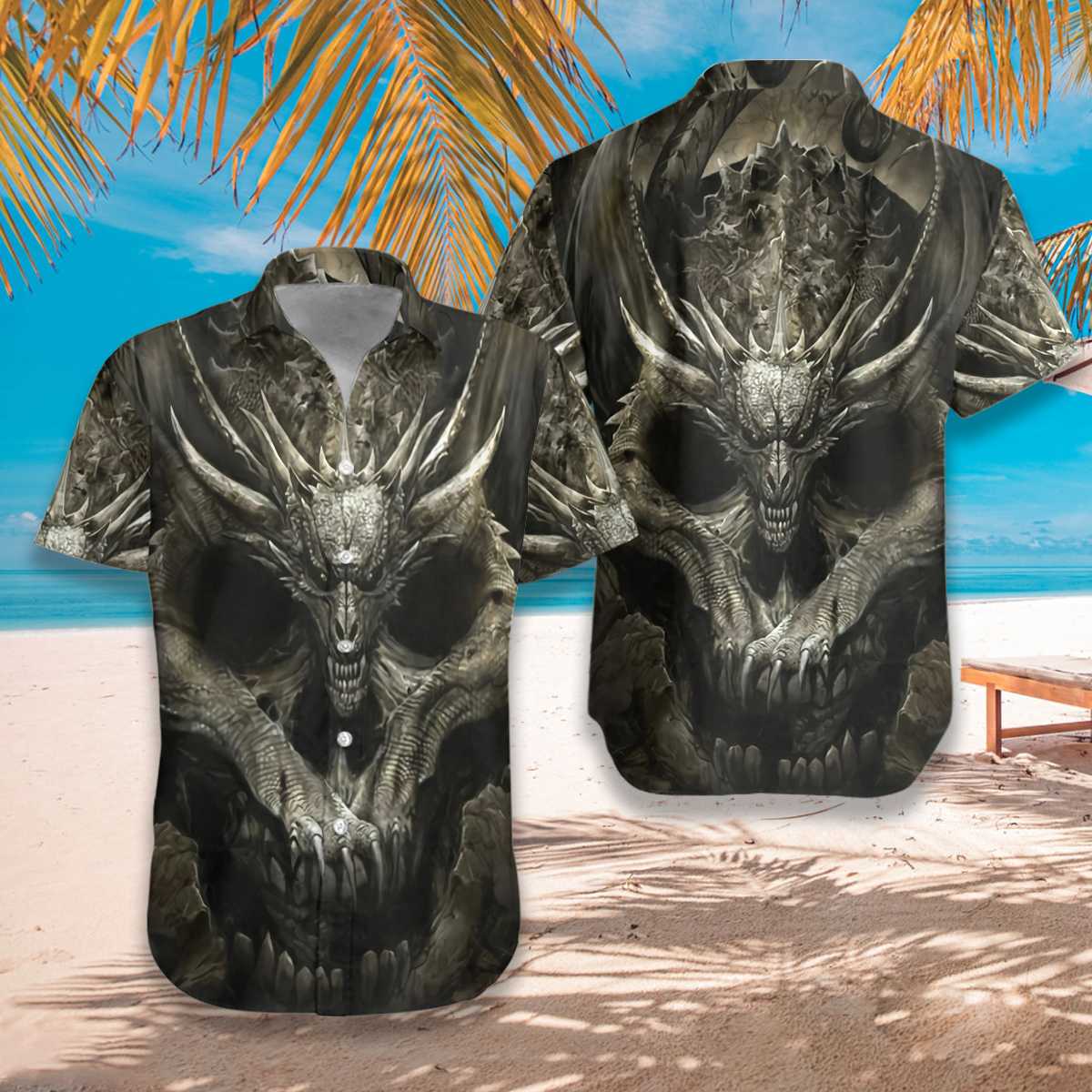 A Skull Or A Dragon Hawaiian Shirt Aloha Shirt For Men and Women