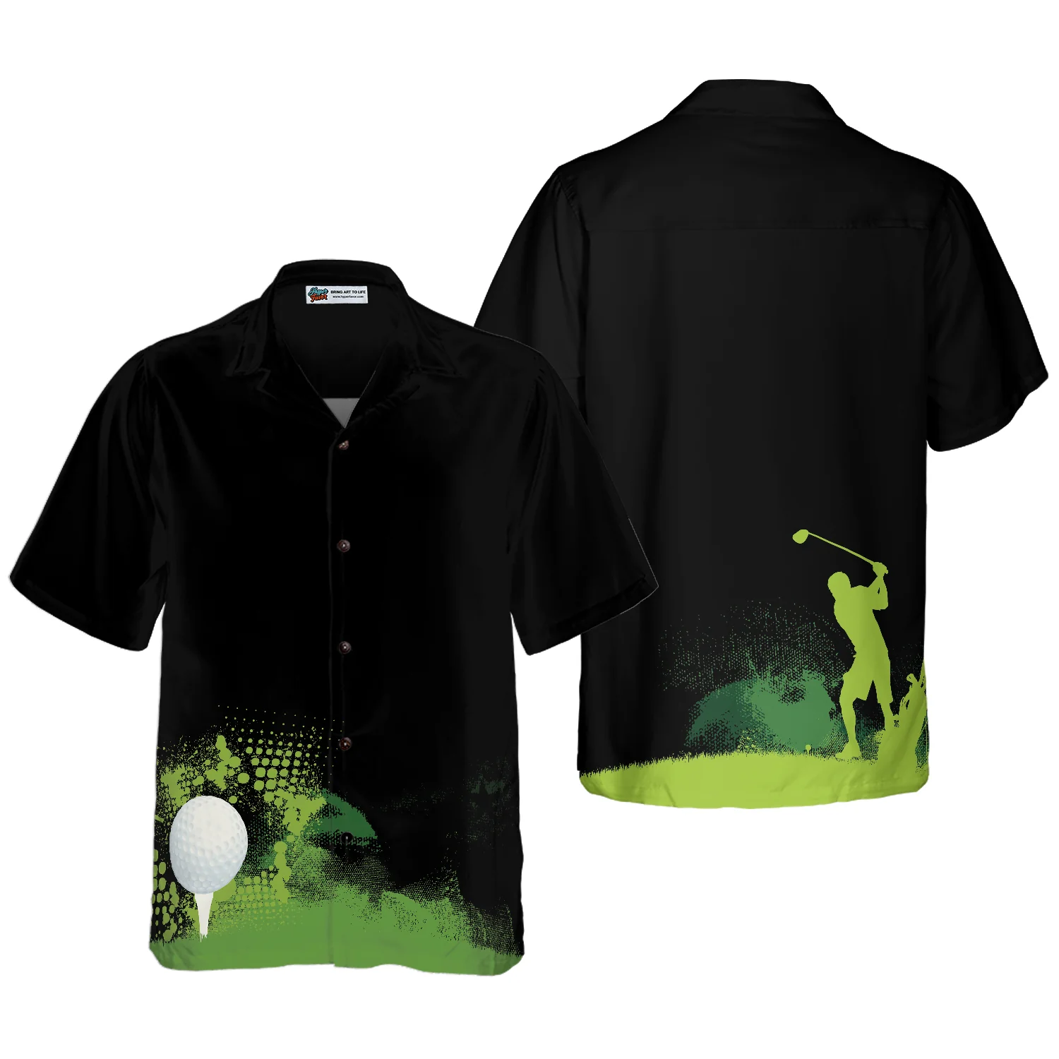 Golf Grunge Graphic Hawaiian Shirt Aloha Shirt For Men and Women
