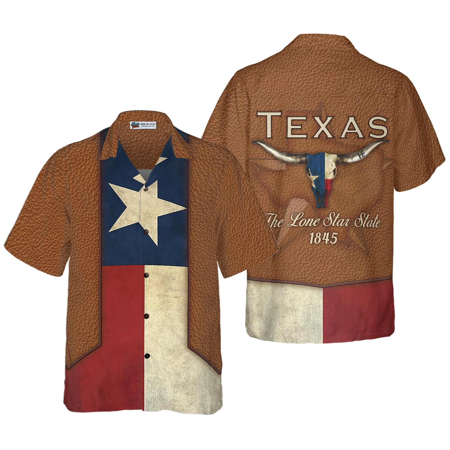 The Lone Star State Cowboy Style Texas Hawaiian Shirt Vintage Texas Flag Shirt Proud Texas Shirt Aloha Shirt For Men and Women