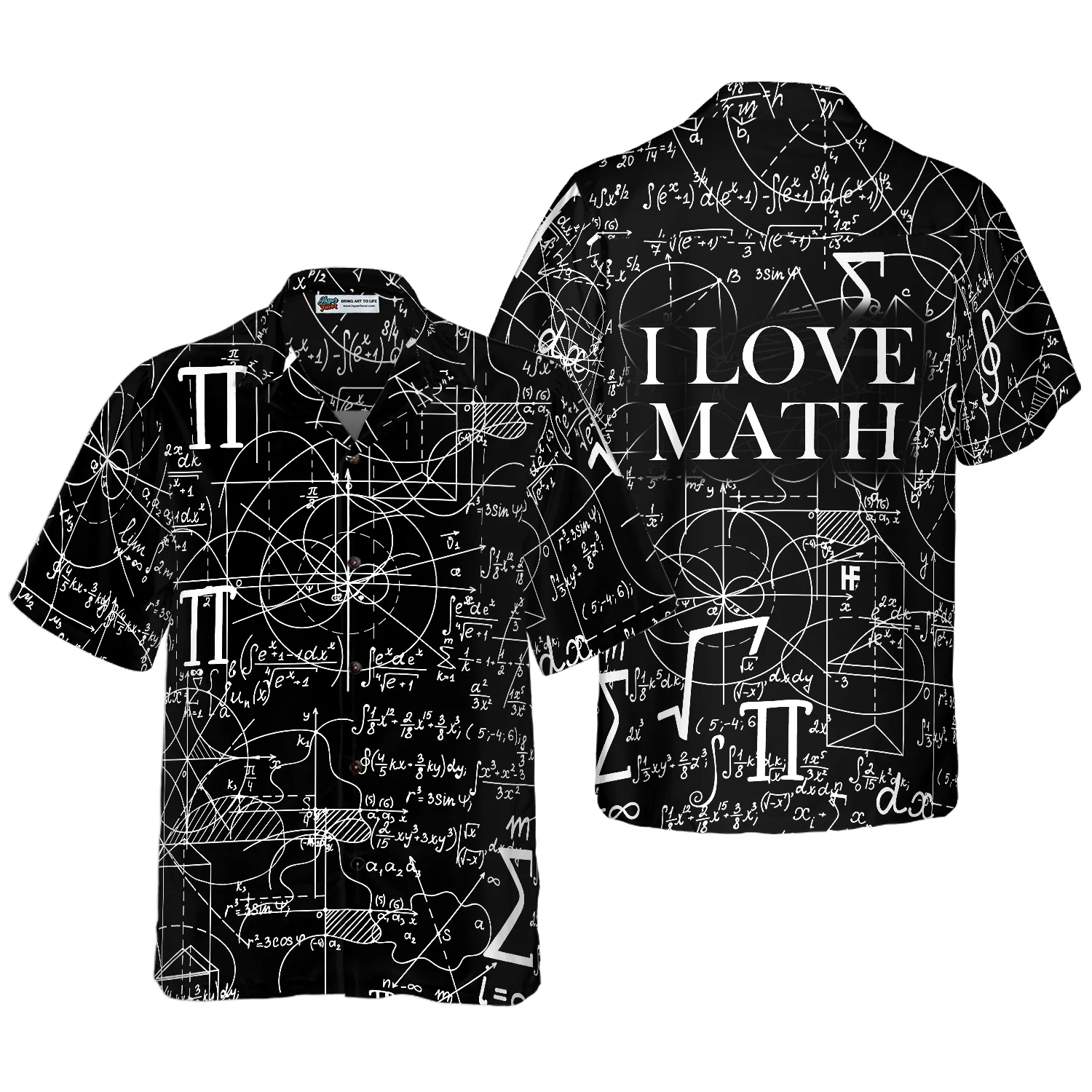 Math Lover Seamless Pattern Hawaiian Shirt Aloha Shirt For Men and Women