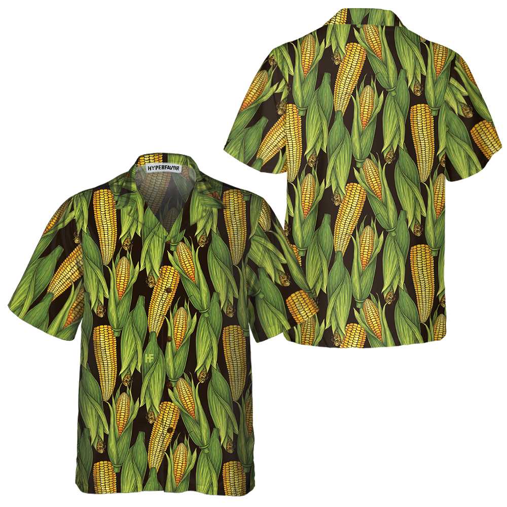 Natural Corn Cobs Hawaiian Shirt Funny Corn Shirt For Adults Corn Print Shirt Aloha Shirt For Men and Women