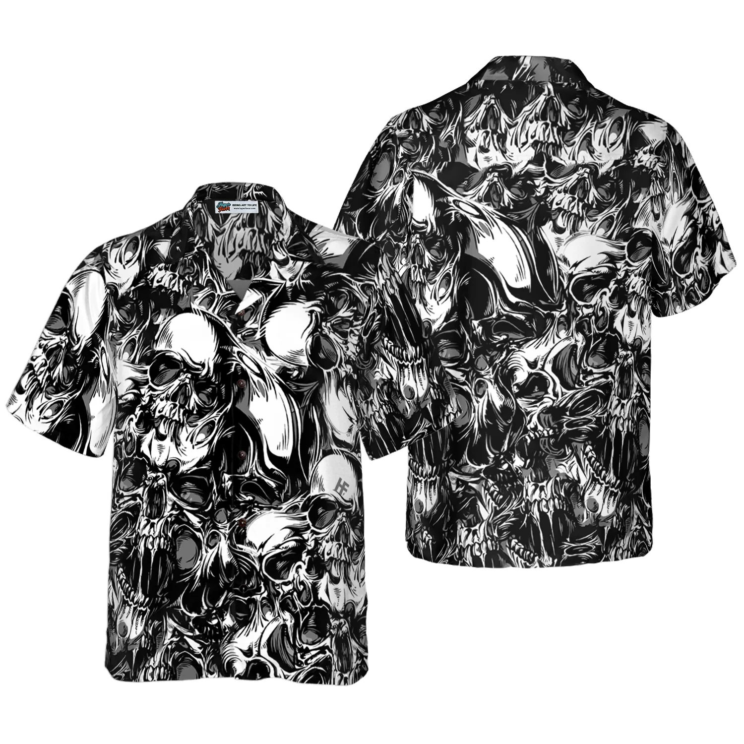 3D Skull Pattern Hawaiian Shirt Aloha Shirt For Men and Women