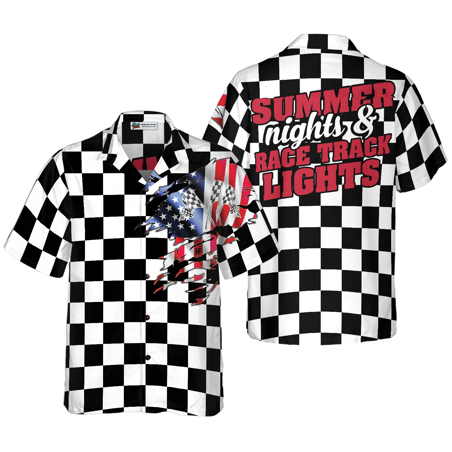 Summer Nights  Race Track Lights Hawaiian Shirt Aloha Shirt For Men and Women