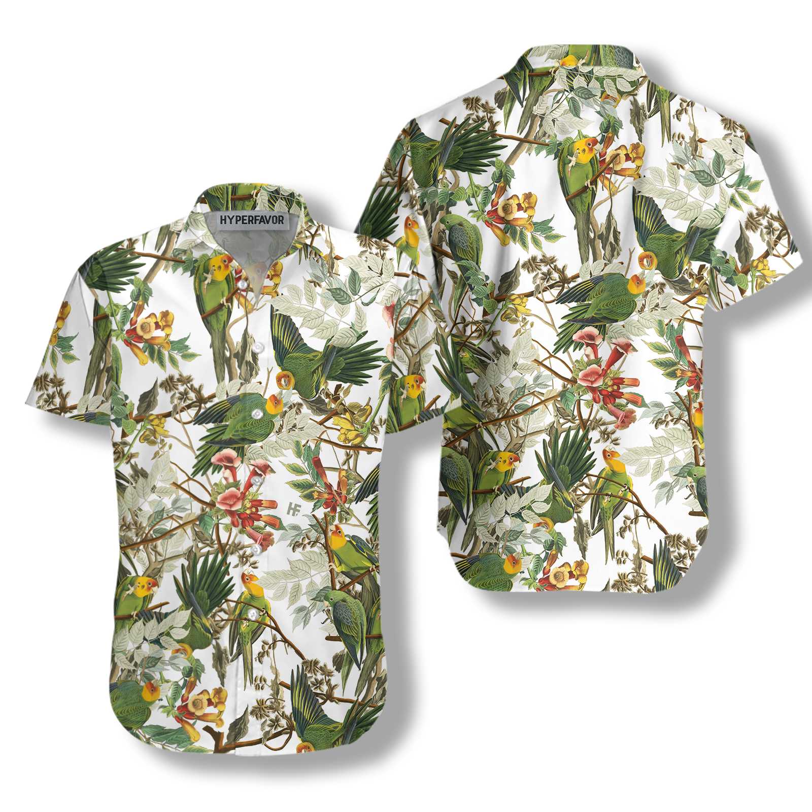 Audubon Carolina Parrot Shirt Hawaiian Shirt Aloha Shirt For Men and Women