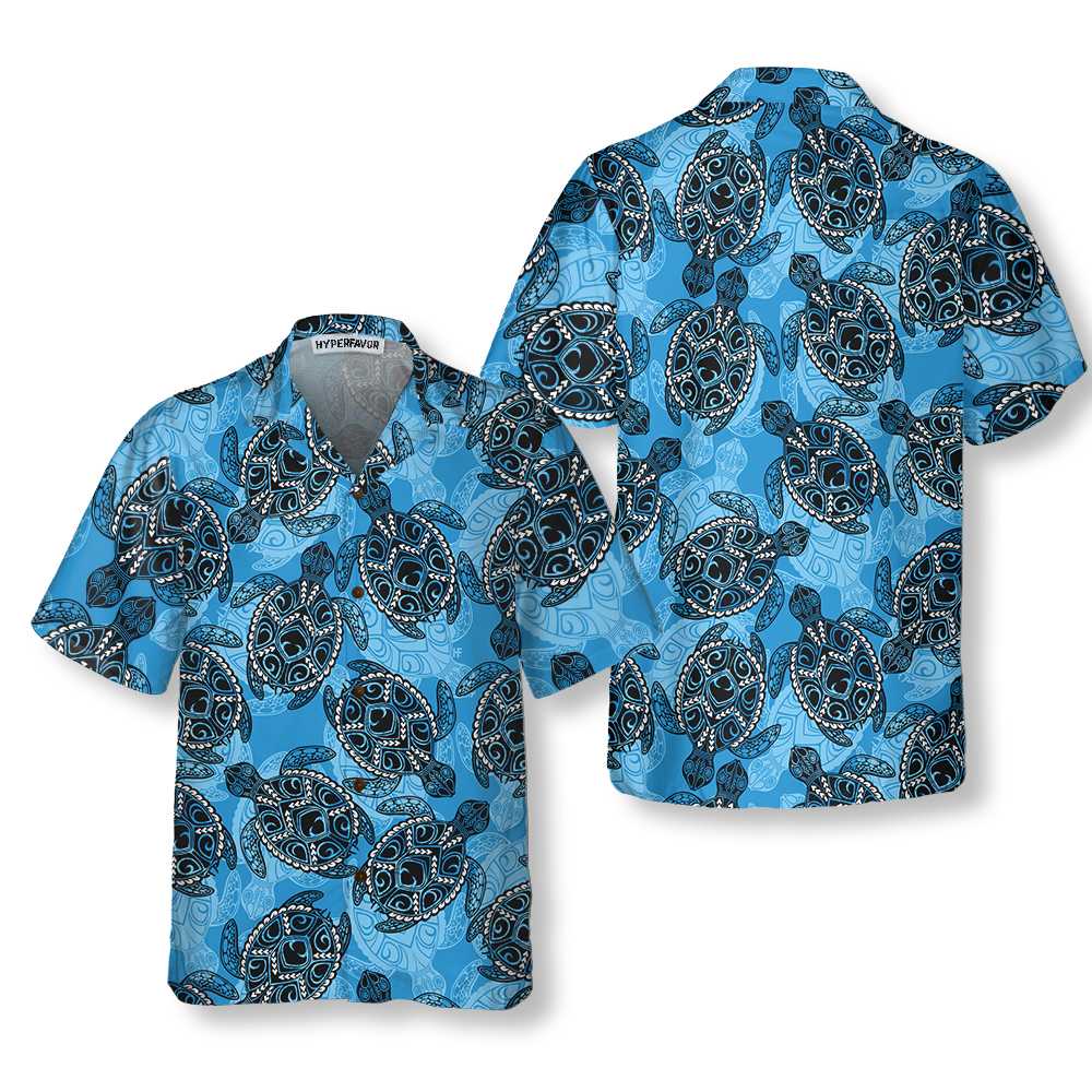Ocean Turtle Seamless Pattern Turtle Hawaiian Shirt Turtle Shirt  Women Cool Gift For Turtle Lover Aloha Shirt For Men and Women
