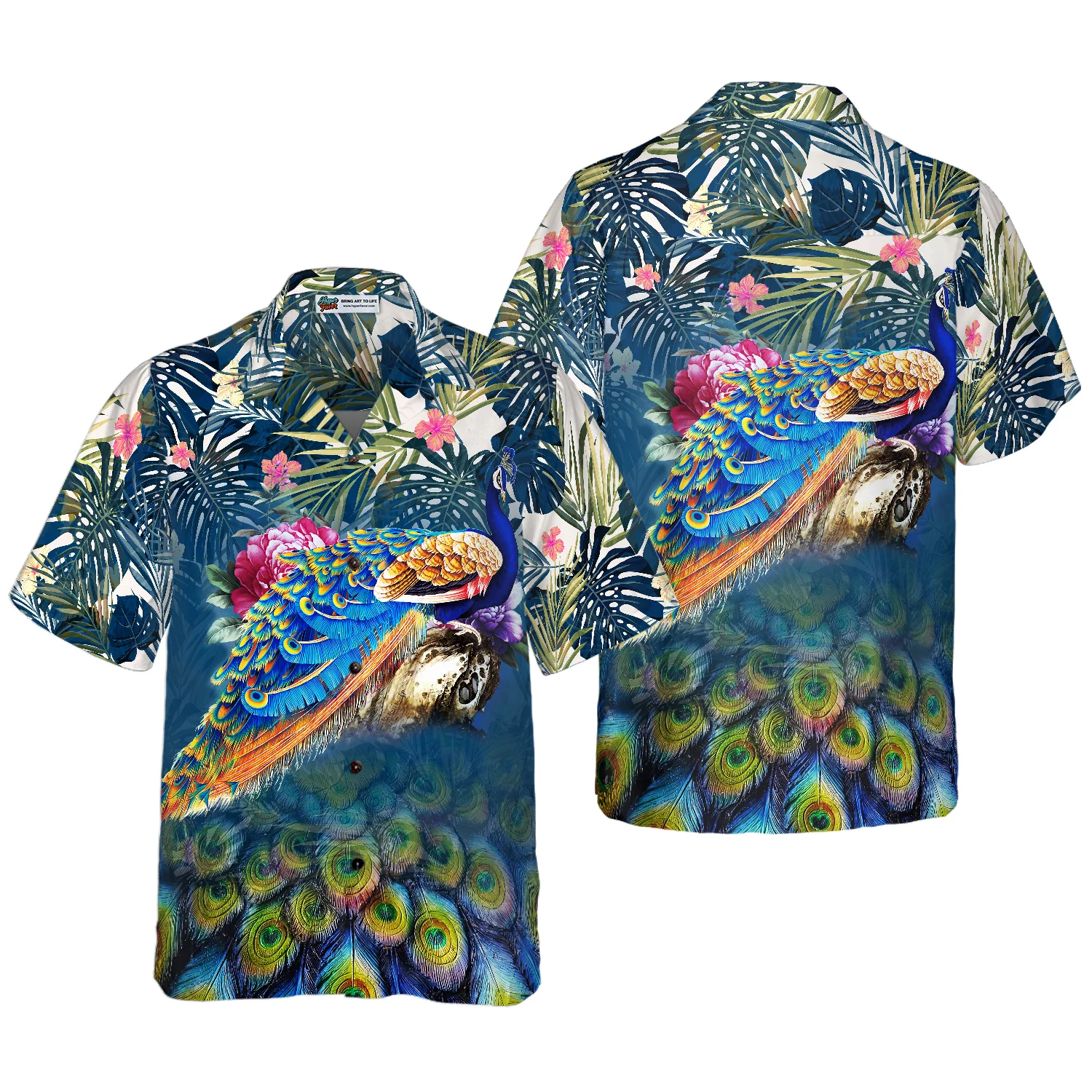 PEACOCK Hawaiian Shirt Aloha Shirt For Men and Women