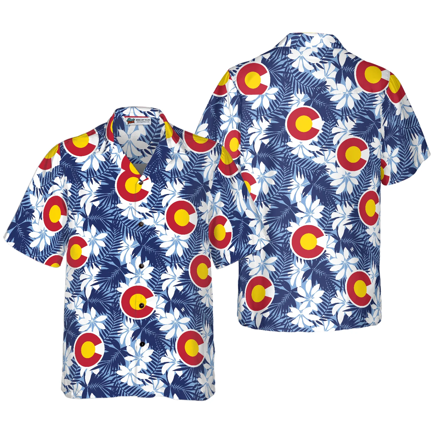 Colorado Flag Seamless Pattern USA Hawaiian Shirt Aloha Shirt For Men and Women