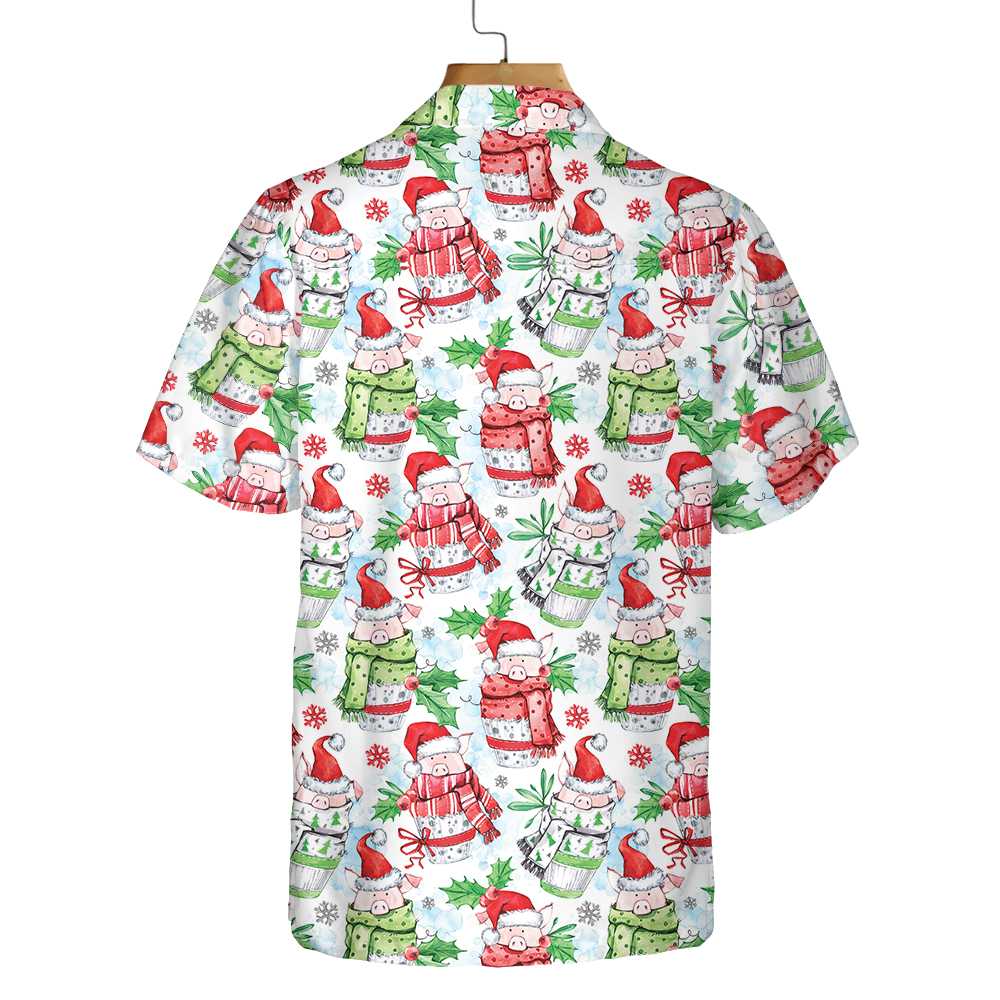 Merry Christmas Cute Pigs Hawaiian Shirt Funny Christmas Shirt Unique Gift For Christmas Aloha Shirt For Men and Women