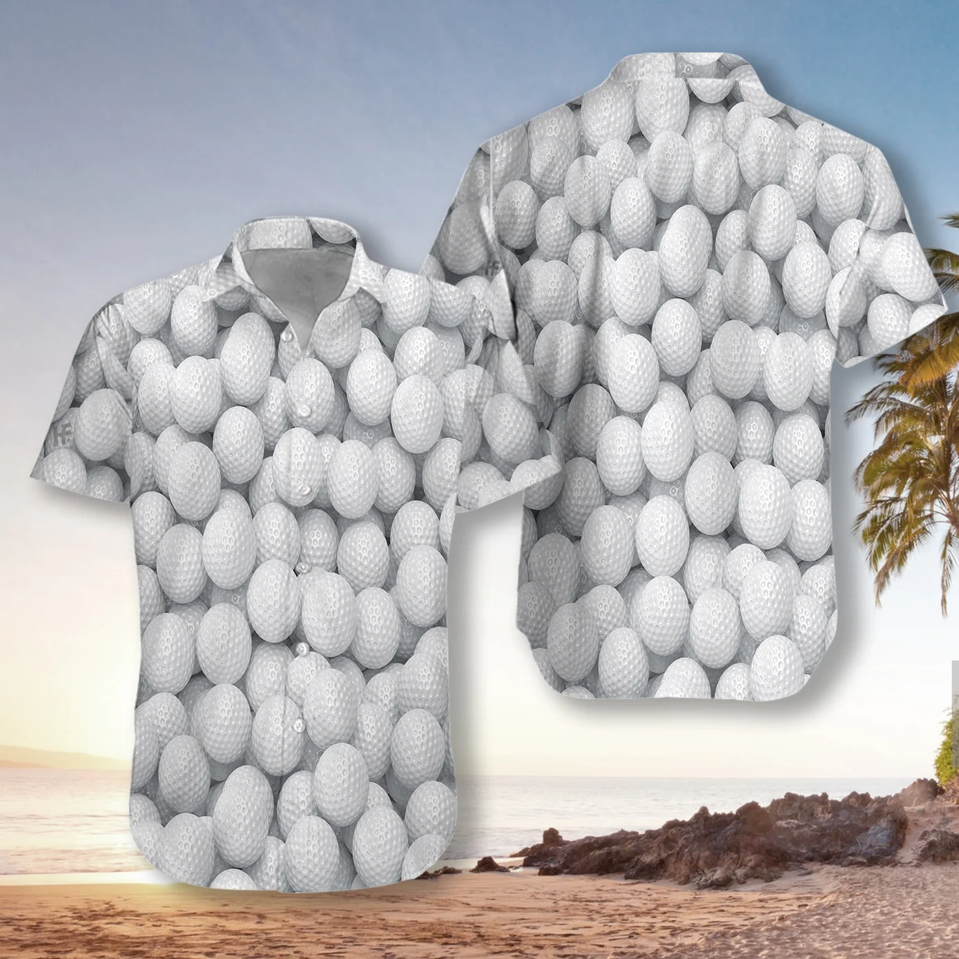 3D Render Golf Balls Hawaiian Shirt Aloha Shirt For Men and Women