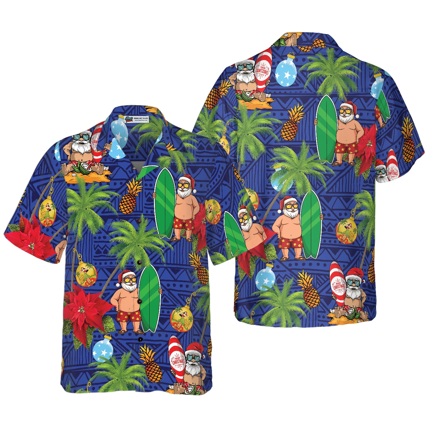 Merry Christmas Santa Claus 1 Hawaiian Shirt Aloha Shirt For Men and Women