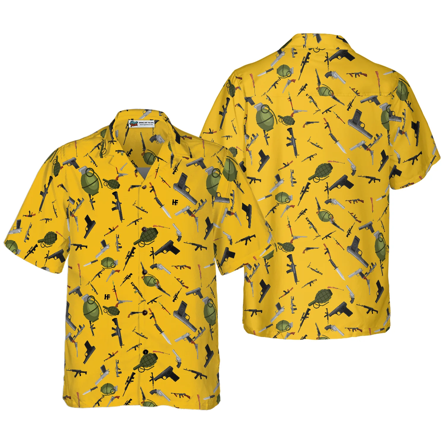 Gun Military Gear Hawaiian Shirt Aloha Shirt For Men and Women