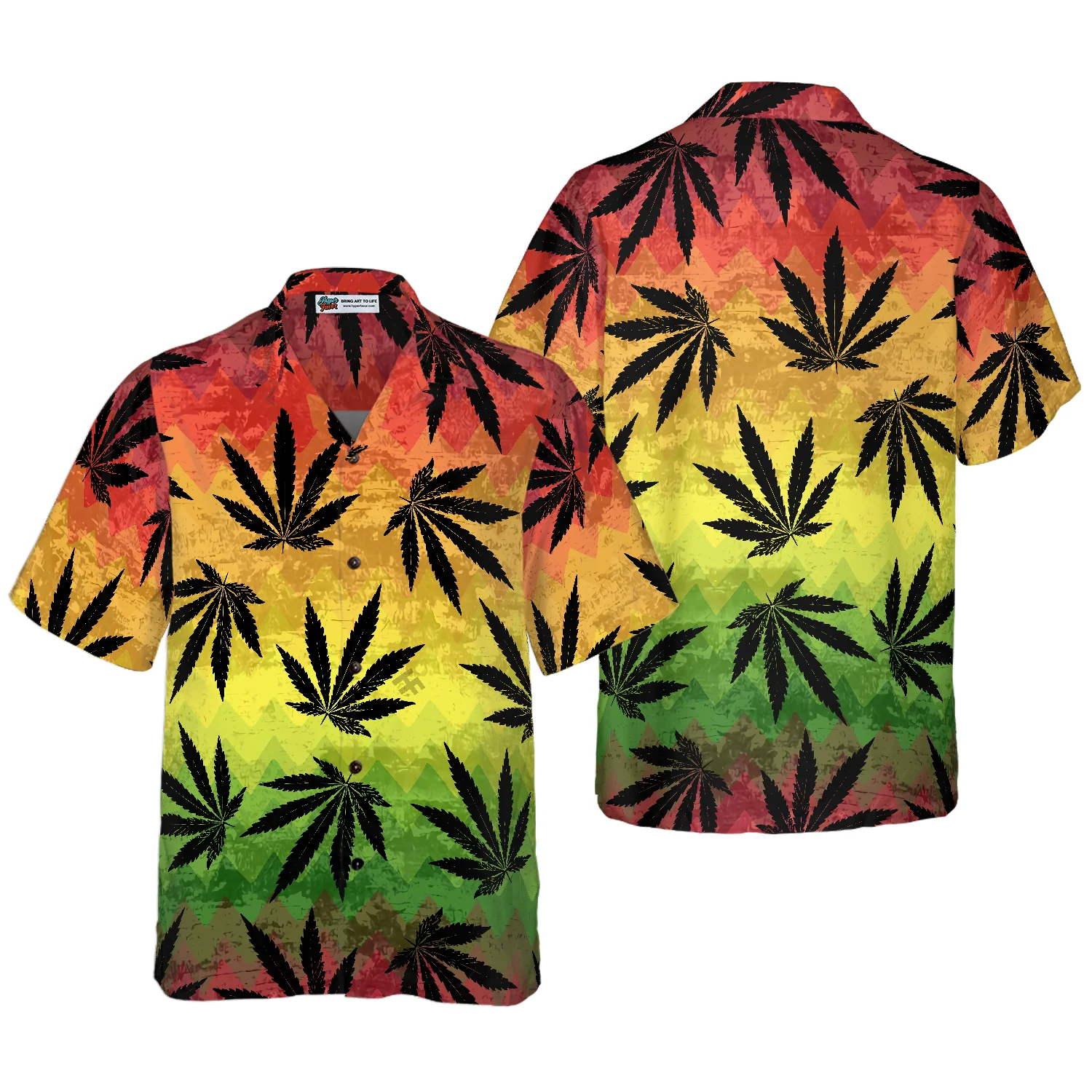 Marijuana Leaf Rasta Hawaiian Shirt Aloha Shirt For Men and Women